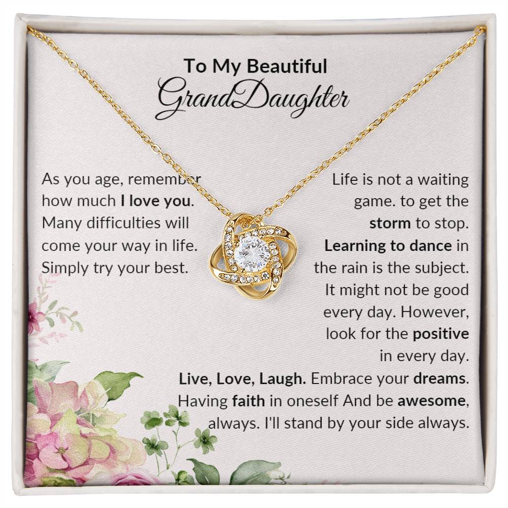Love Knot Necklace (Yellow & White Gold Variants) | To Granddaughter