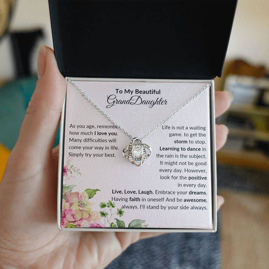 Love Knot Necklace (Yellow & White Gold Variants) | To Granddaughter