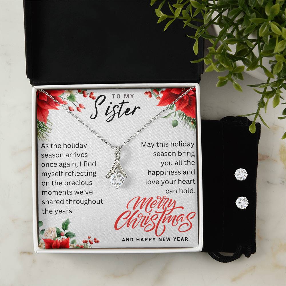 Christmas Gift for A Sister : Alluring Beauty + Clear CZ Earrings