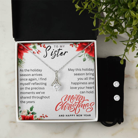 Christmas Gift for A Sister : Alluring Beauty + Clear CZ Earrings
