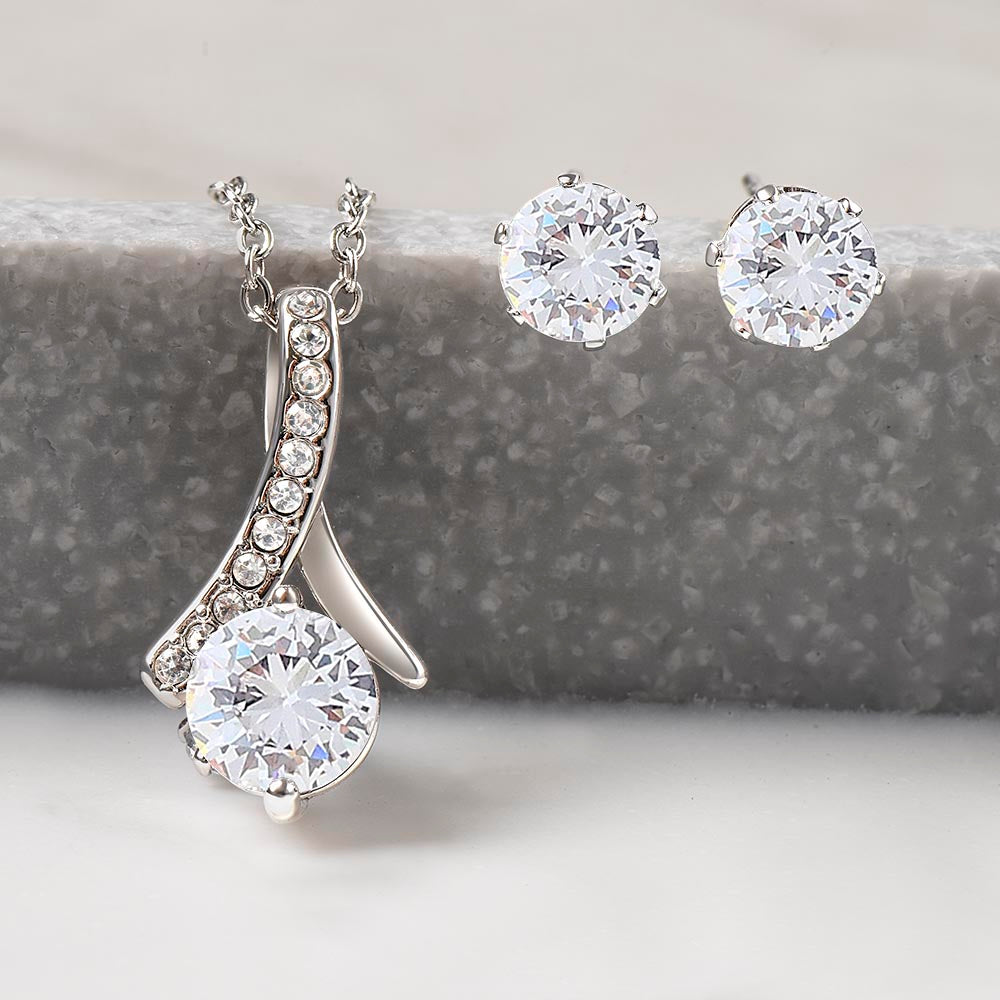Christmas Gift for A Sister : Alluring Beauty + Clear CZ Earrings