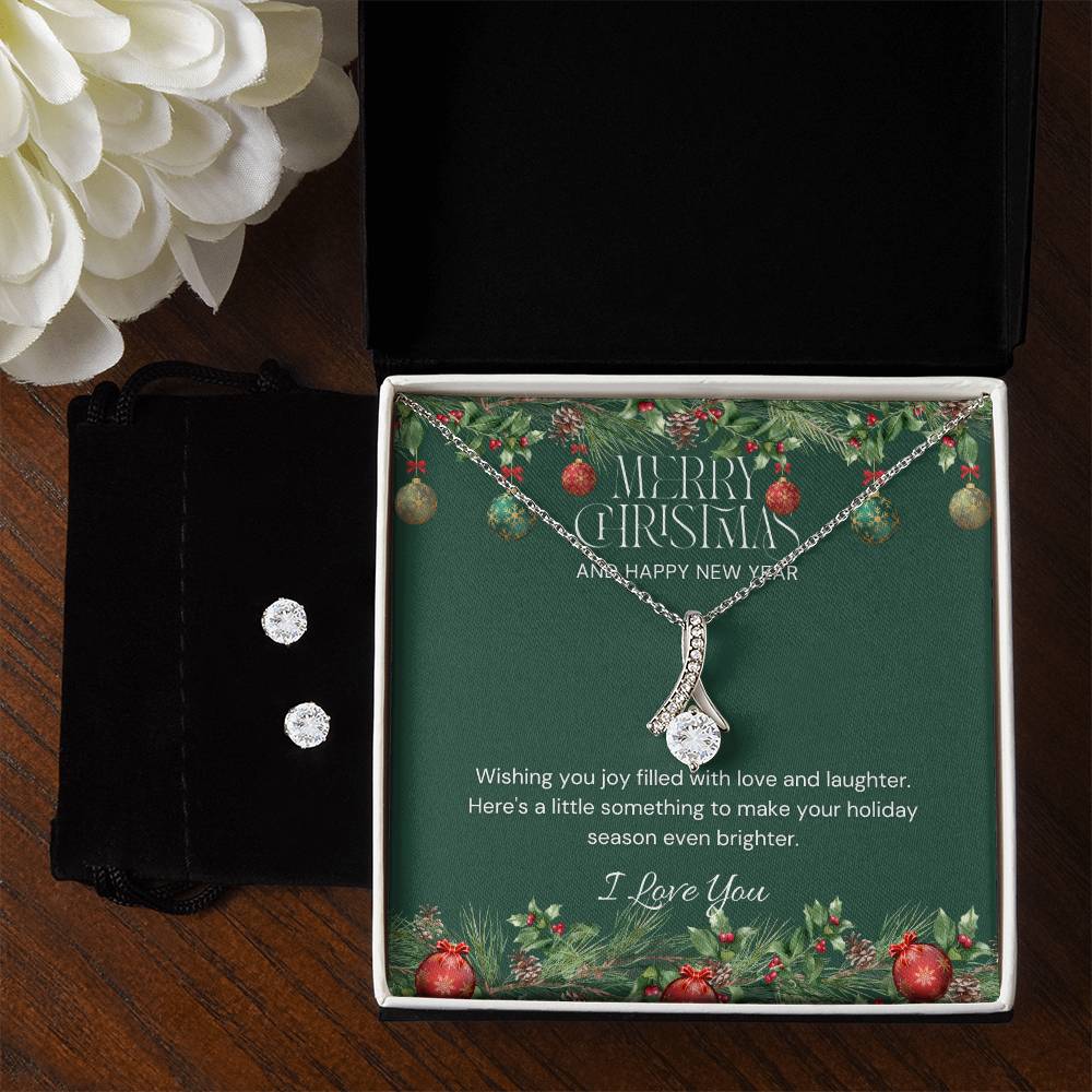 Christmas Gift of Alluring Beauty + Clear CZ Earrings