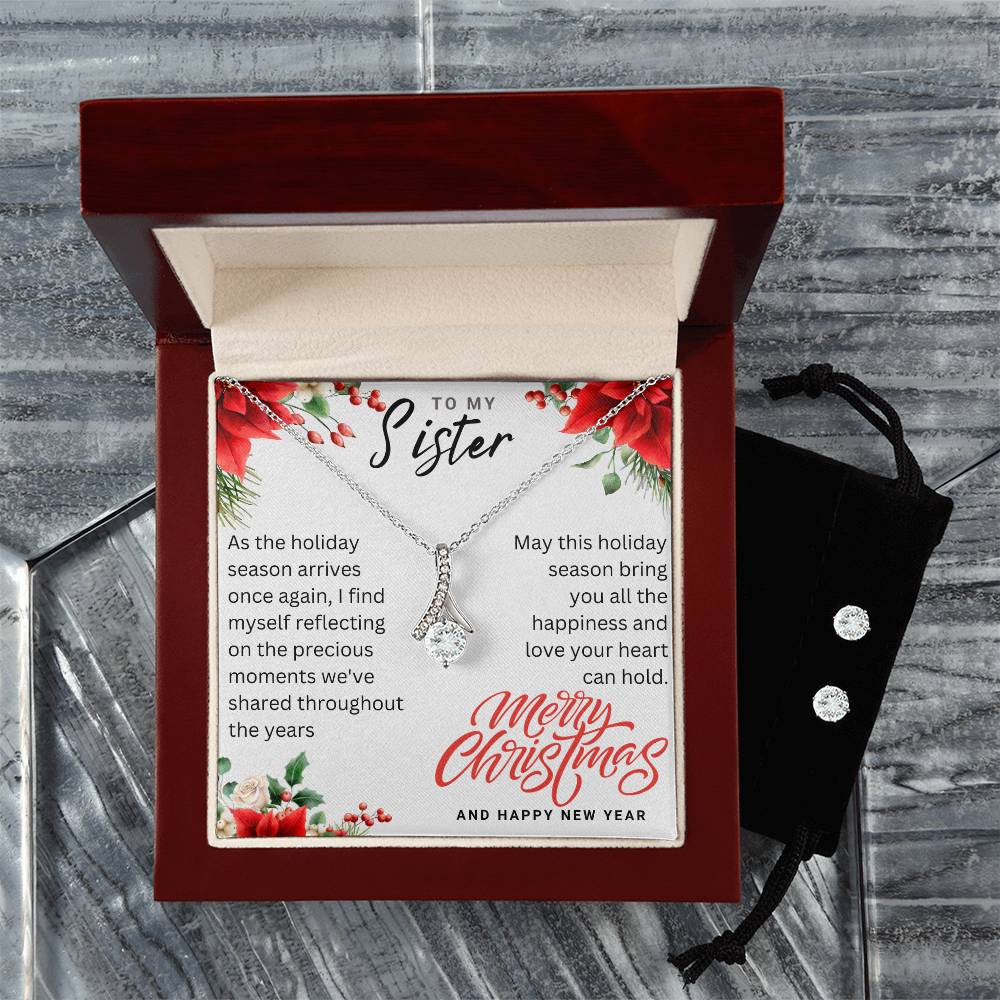 Christmas Gift for A Sister : Alluring Beauty + Clear CZ Earrings