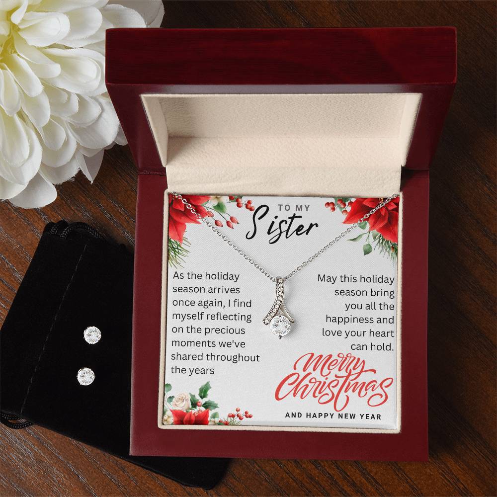 Christmas Gift for A Sister : Alluring Beauty + Clear CZ Earrings