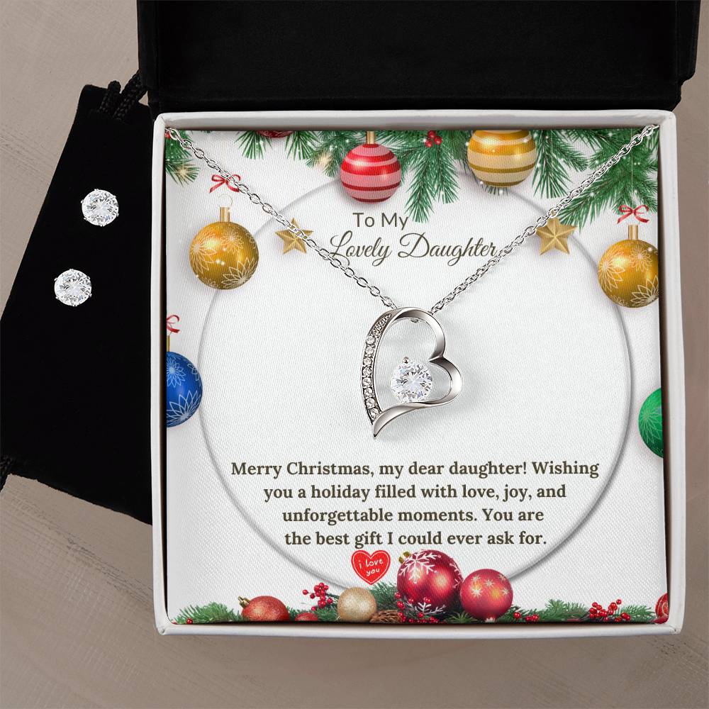 Forever Love Christmas Necklace + Earrings