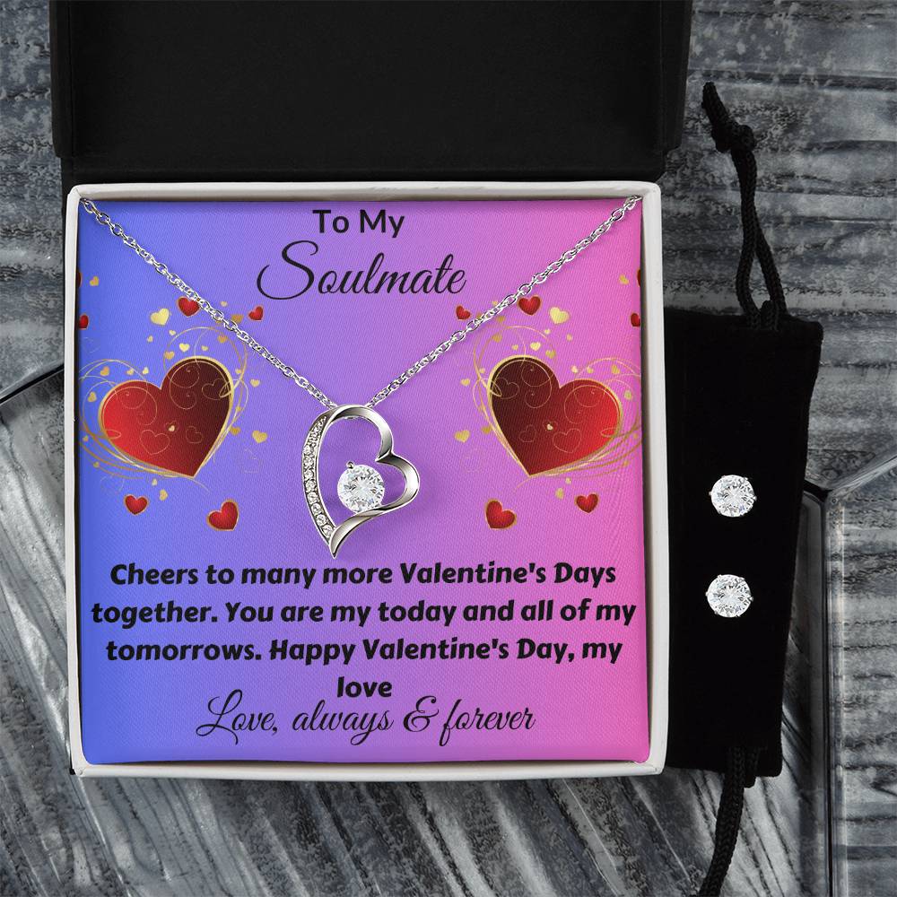 Valentines Love Necklace + Earrings