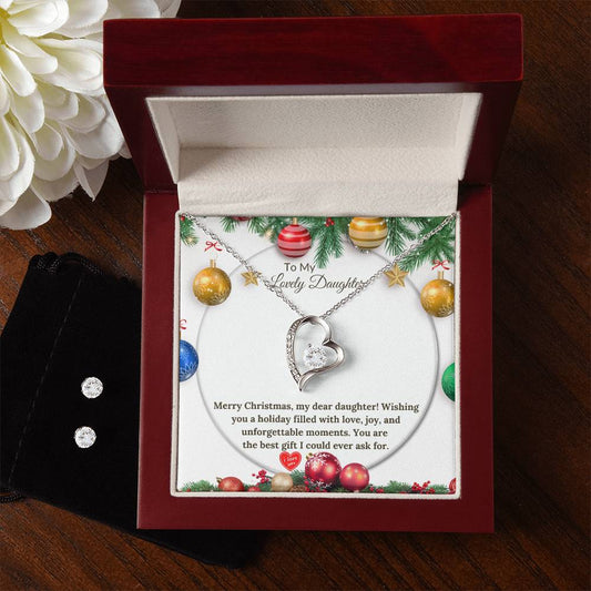 Forever Love Christmas Necklace + Earrings