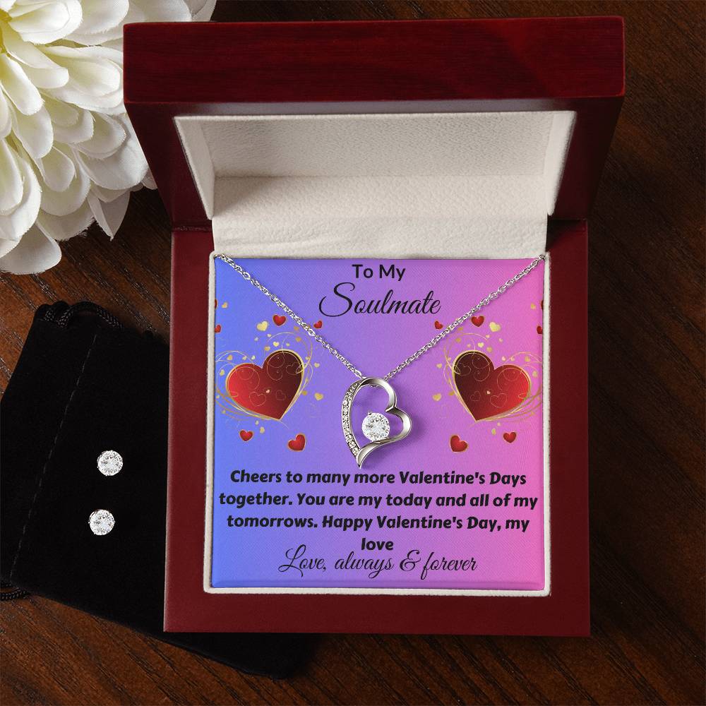 Valentines Love Necklace + Earrings