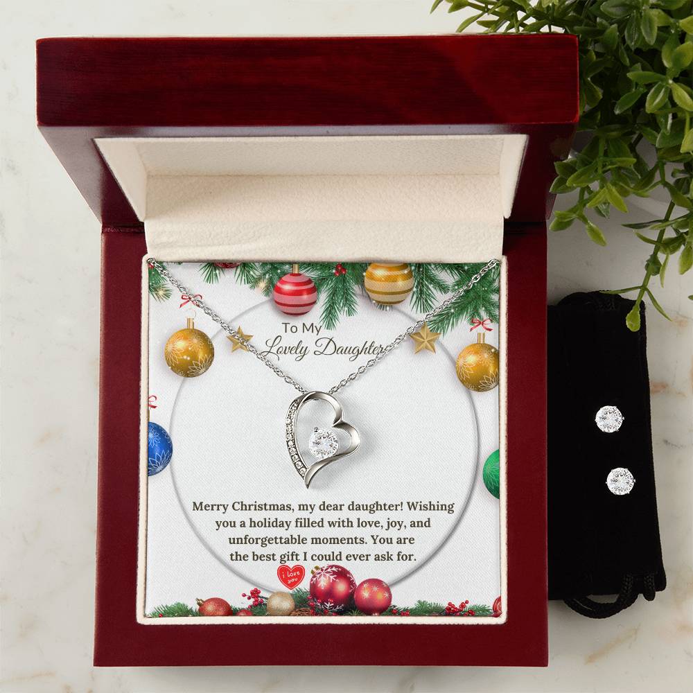 Forever Love Christmas Necklace + Earrings