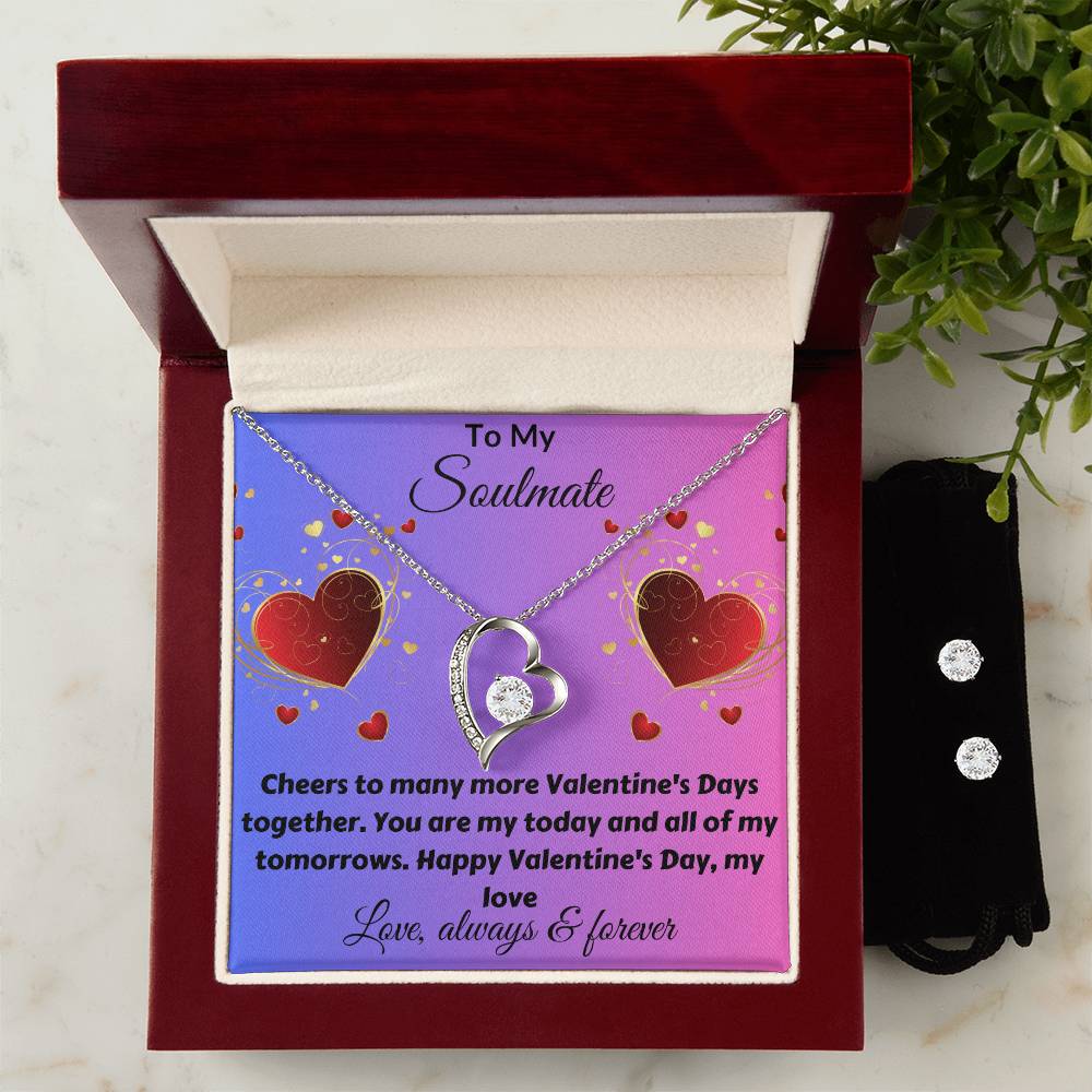 Valentines Love Necklace + Earrings