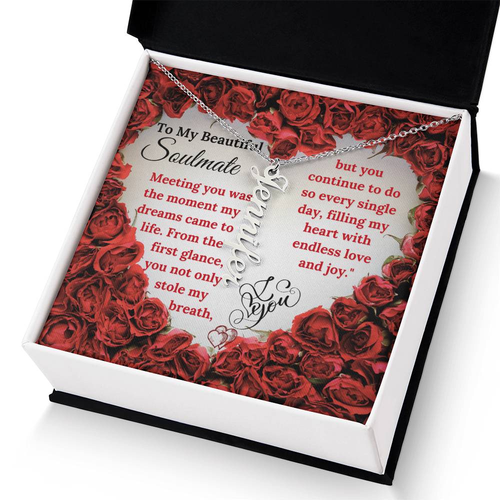 Valentines Vertical Name Necklace