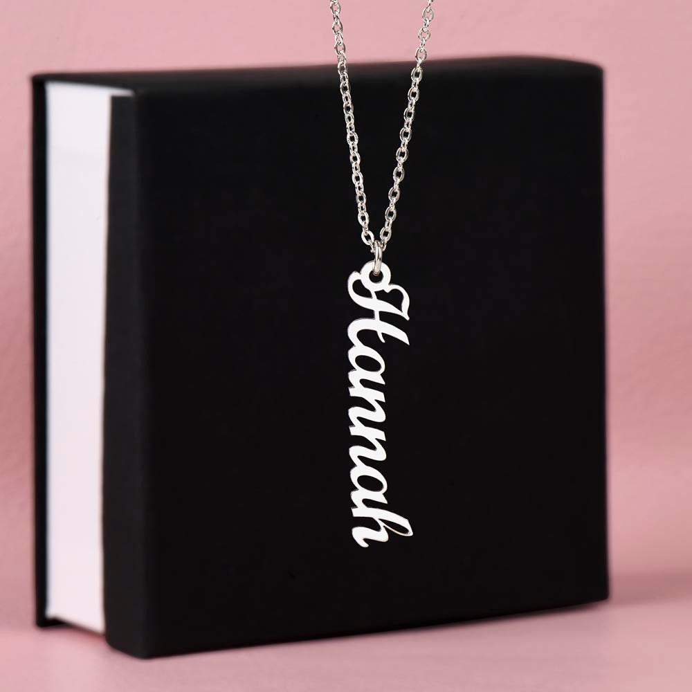 Valentines Vertical Name Necklace