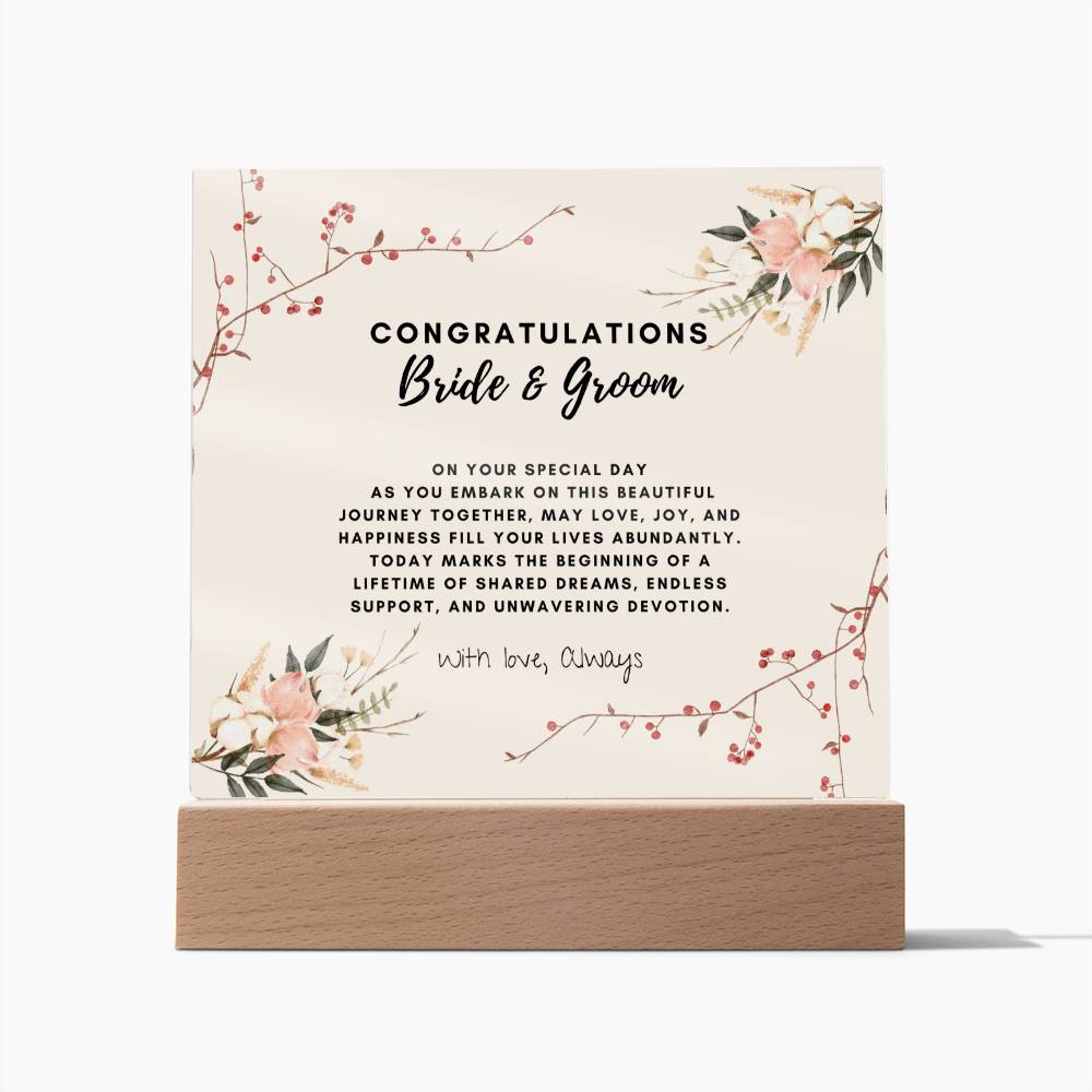 Bride & Groom | Acrylic Square Plaque