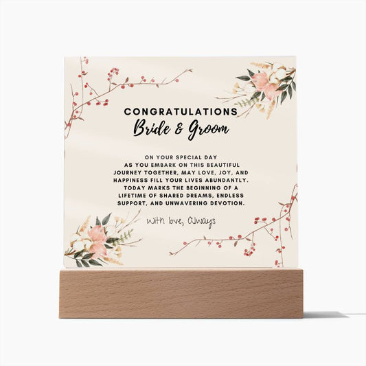 Bride & Groom | Acrylic Square Plaque