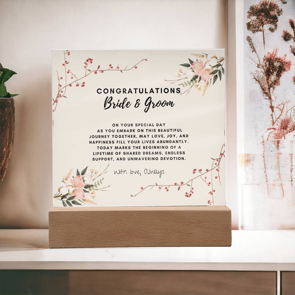 Bride & Groom | Acrylic Square Plaque