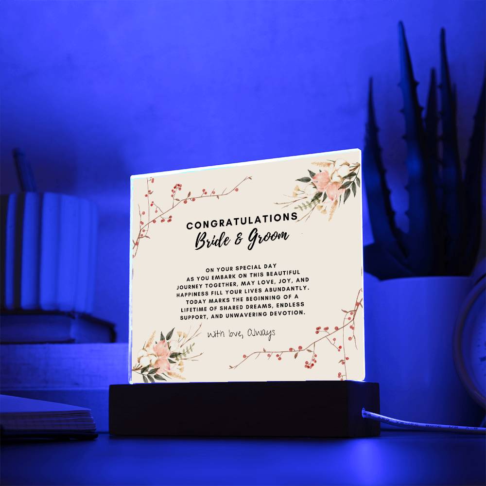 Bride & Groom | Acrylic Square Plaque