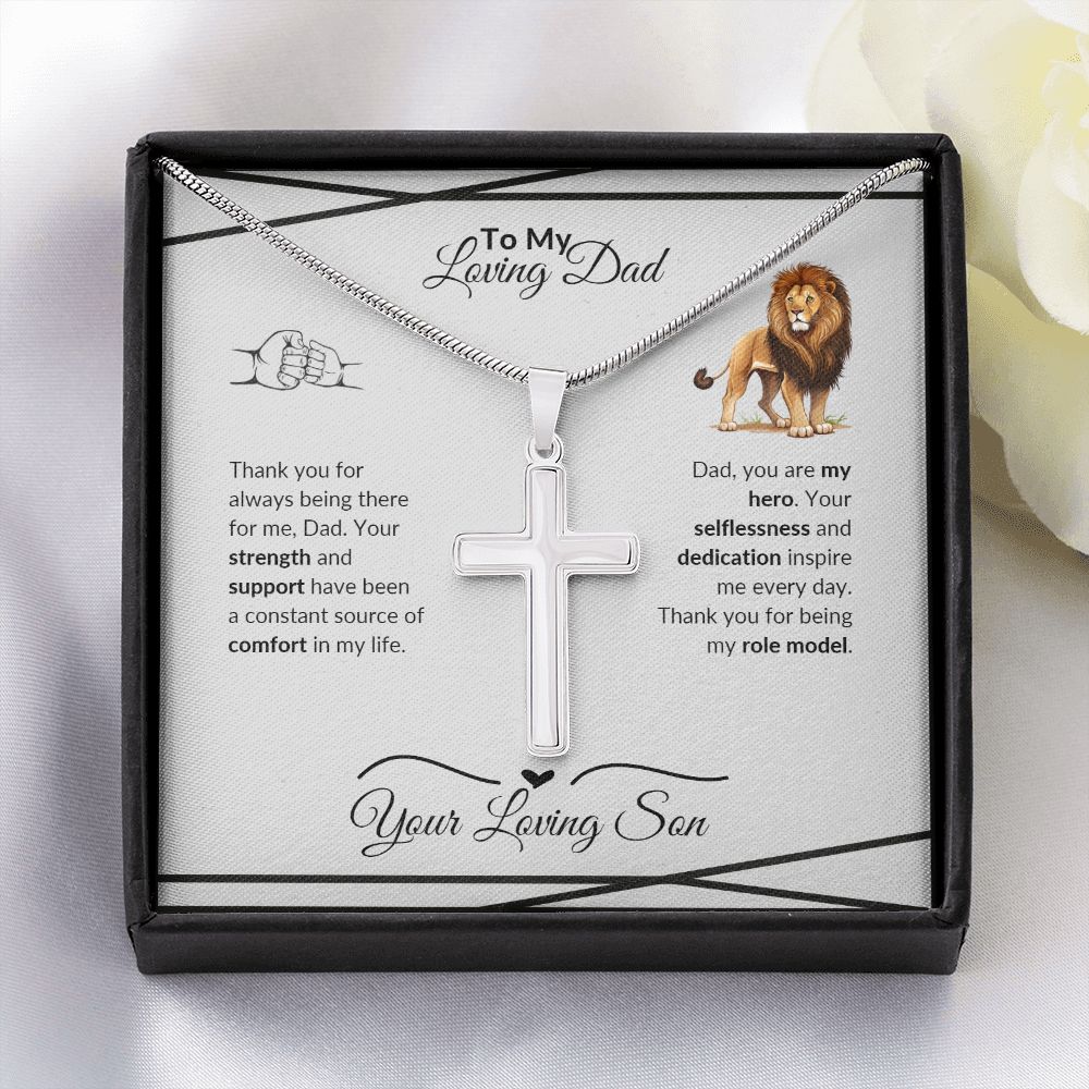 To My Loving Dad : Stainless Steel Cross Necklace