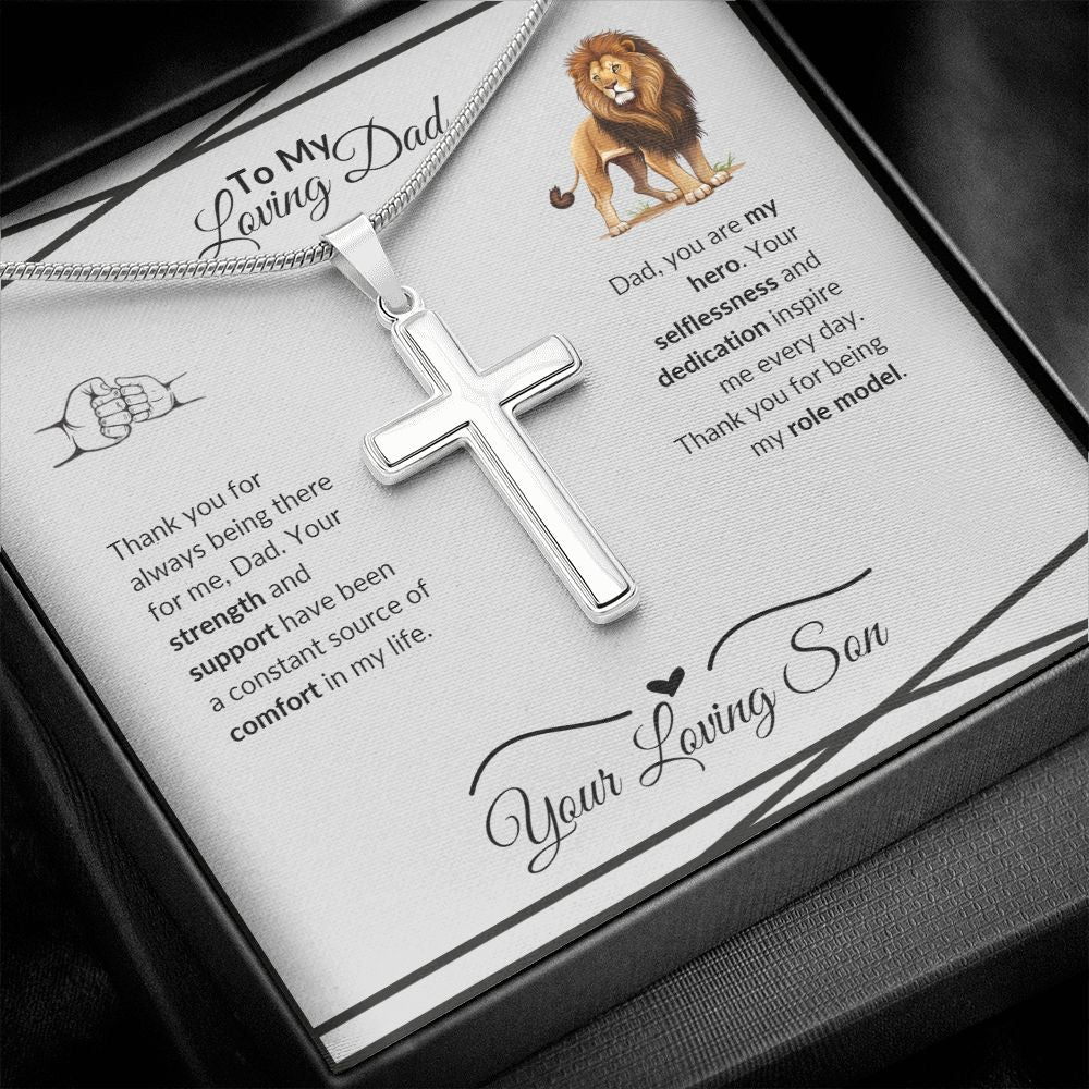 To My Loving Dad : Stainless Steel Cross Necklace