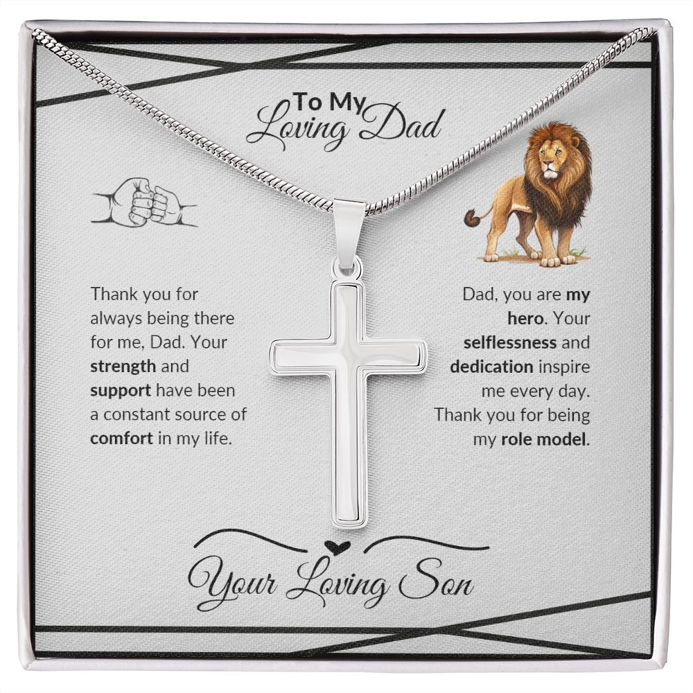 To My Loving Dad : Stainless Steel Cross Necklace