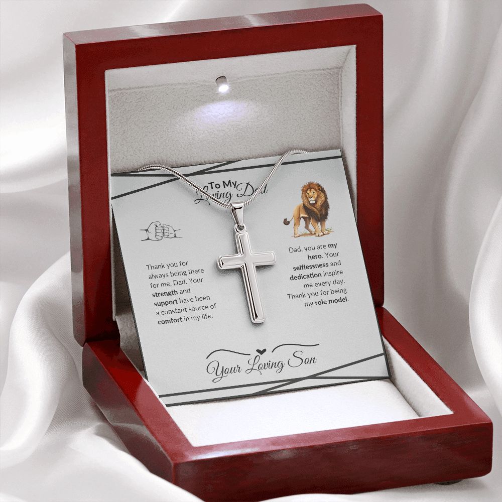 To My Loving Dad : Stainless Steel Cross Necklace