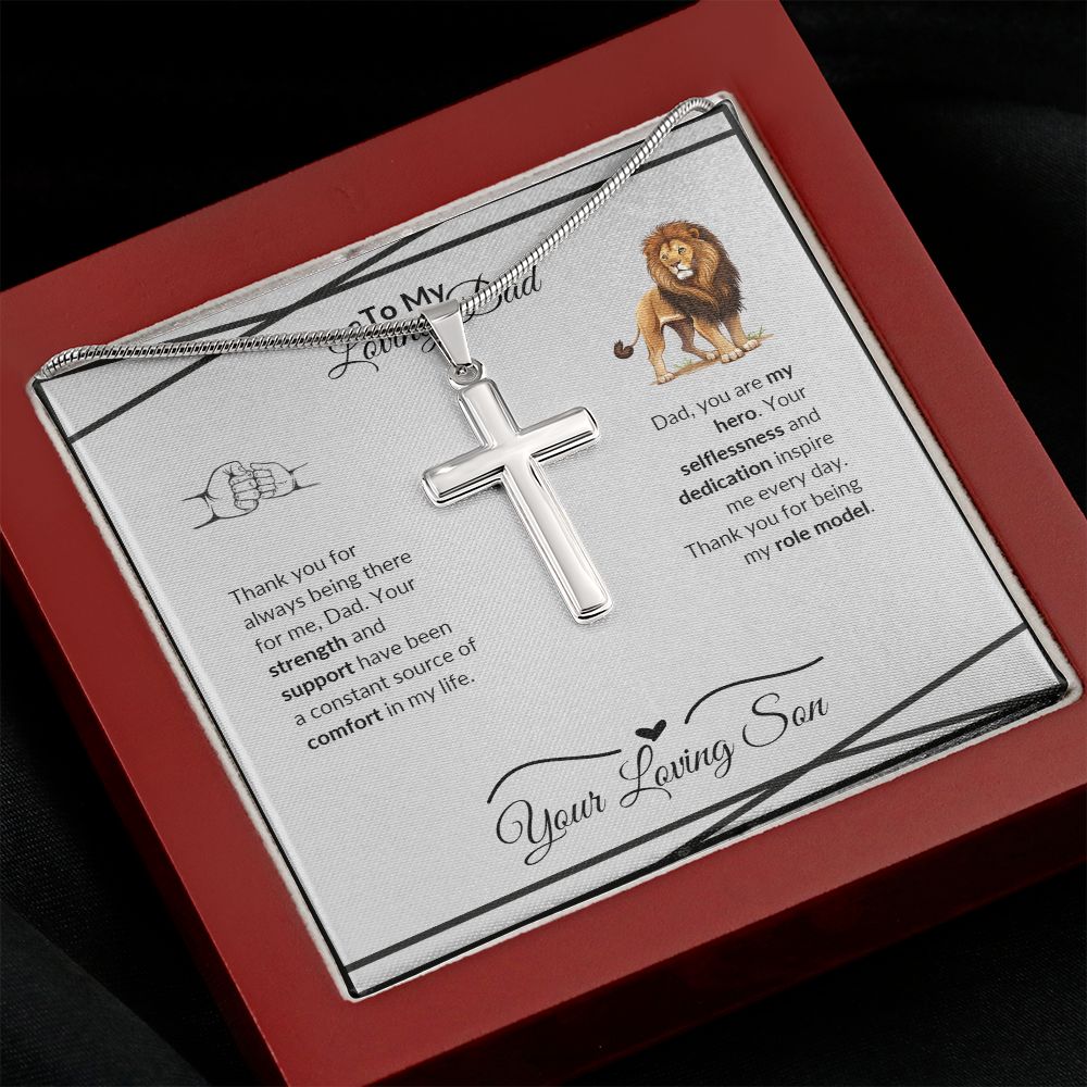 To My Loving Dad : Stainless Steel Cross Necklace