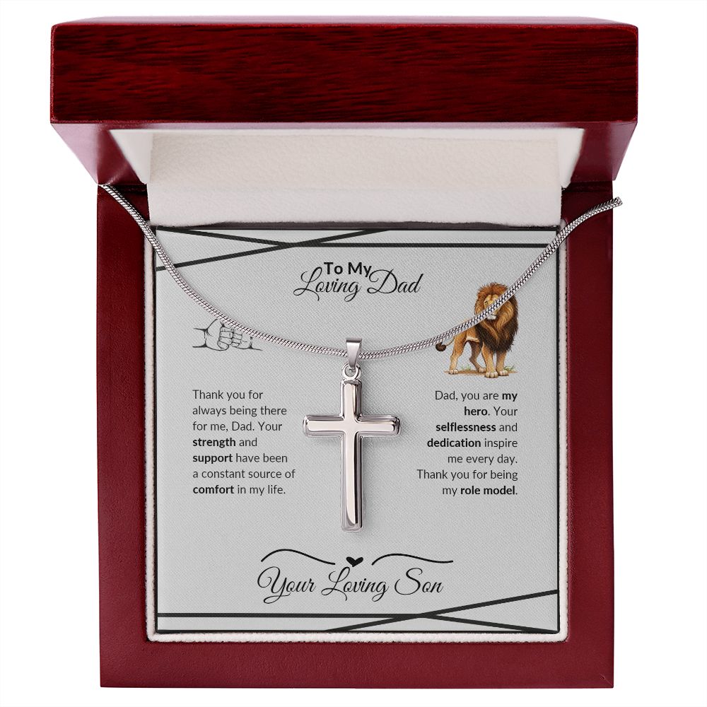 To My Loving Dad : Stainless Steel Cross Necklace