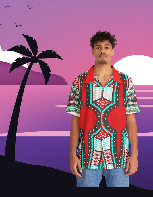 Men's Hawaiian Shirt (Red)